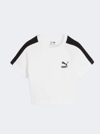 Puma Iconic T7 Baby تيشيرت نمط حياة نسائي أبيض