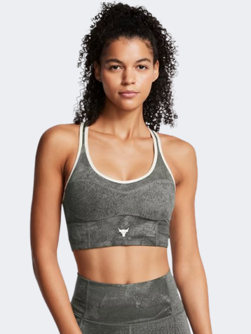 Under Armour Project Rock Infinity Lets Go Ll Women Training Bra Clay Green/Silt
