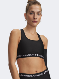 Under Armour كروس باك ميد حمالة صدر تدريب للنساء أسود/أبيض