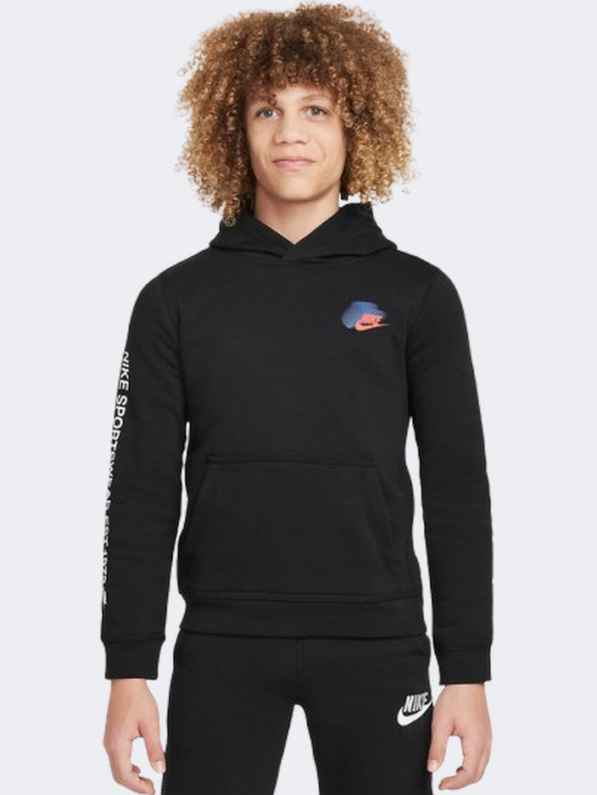 Nike Sportswear Standard Issue Fleece Boys Lifestyle Hoody Black
