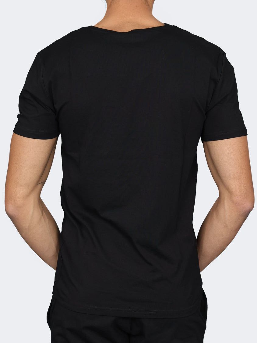 Oil And Gaz V-Neck  Men Lifestyle T-Shirt Black