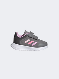 حذاء رياضي بناتي أطفال Adidas Tensaur Run 2.0 رمادي/ليلكي/وردي