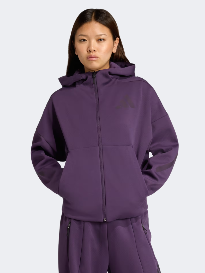 Adidas Z.N.E. Full-Zip Women Sportswear Hoody Aurora Plum