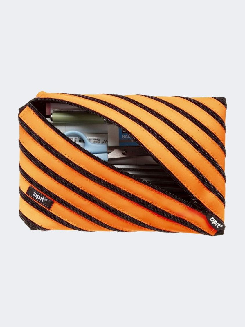 Zipit Neon Jumbo Pouch Clip Back To School Pencil Case Orange