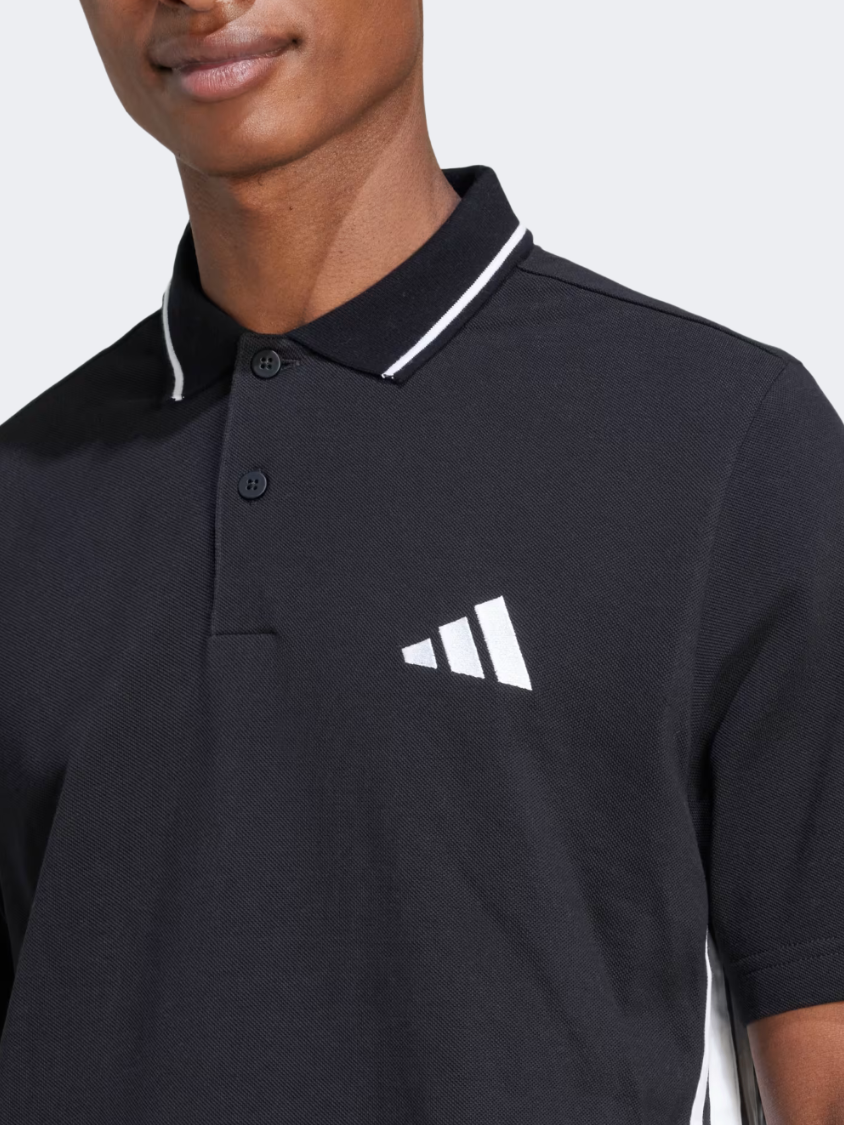 Adidas Essentials 3-Stripes Piqu&#233; Men Sportswear Polo Short Sleeve Black/White