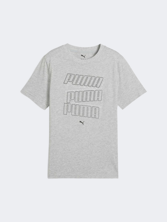 Puma Essentials Logo Lab Hog Boys Lifestyle T-Shirt Light Gray Heather