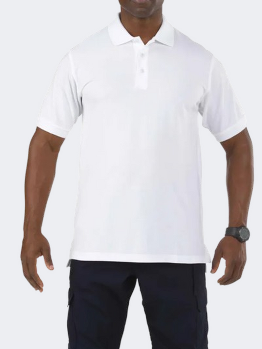 5-11 Professionnal Men Tactical Polo Short Sleeve  White