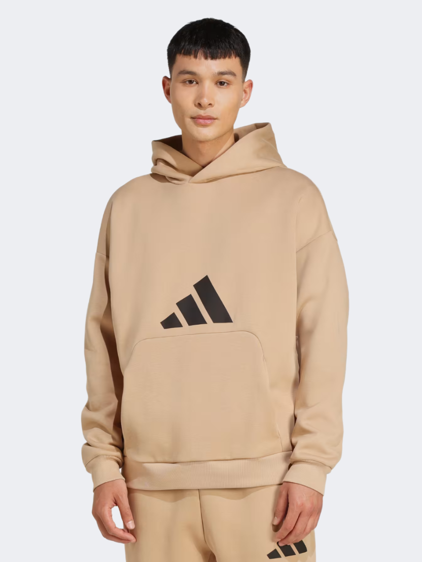 Adidas Future Icons 3 Bar Logo Men Sportswear Hoody Warm Sandstone