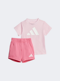 طقم رياضي للبنات الرضع Adidas Essentials وردي فاتح/أبيض