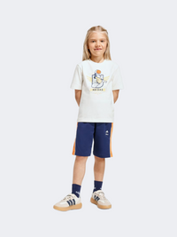 طقم رياضي للأولاد الصغار Adidas Disney Mickey Mouse تيشيرت أوف وايت