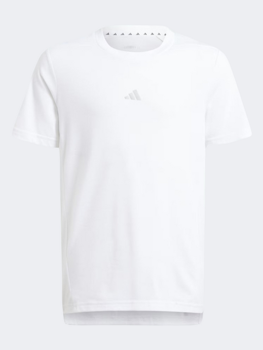 Adidas D4T Kids-Boys Sportswear T-Shirt White/Ref Silver