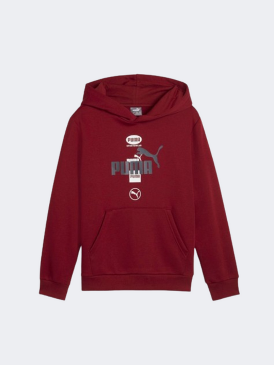 Puma Power Graphic Boys Training Hoody Intense Red
