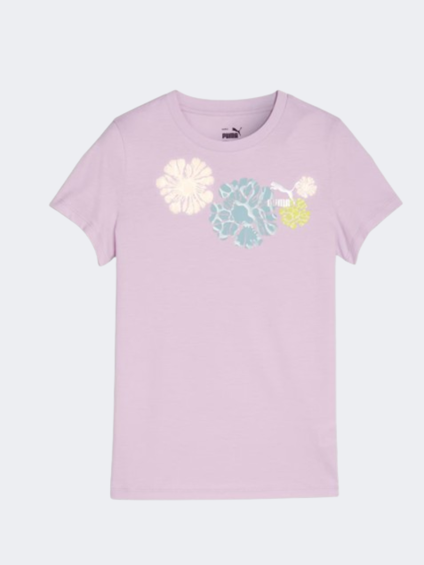 Puma Classics Sniflr Logo Girls Lifestyle T-Shirt Grape Mist