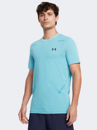 Under Armour فانيش جريد تيشيرت تدريب رجالي أزرق سماوي/أسود