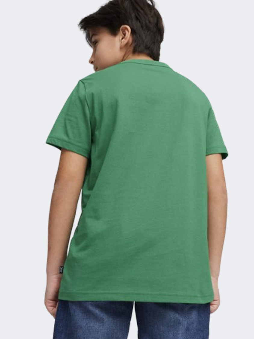 Puma Essential Plus 2 Col Logo Boys Lifestyle T-Shirt Archive Green