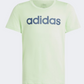 Adidas Essentials Linear Kids Girls Sportswear T-Shirt Green Spark/Ink