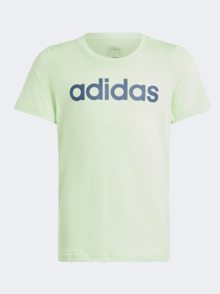 Adidas Essentials Linear Kids Girls Sportswear T-Shirt Green Spark/Ink