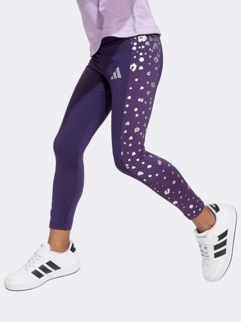 Adidas Train Essentials Glam Print Sport Little-Girls Training Set Powder Plum