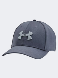 قبعة تدريب رجالية من Under Armour بلون رمادي داكن/أزرق