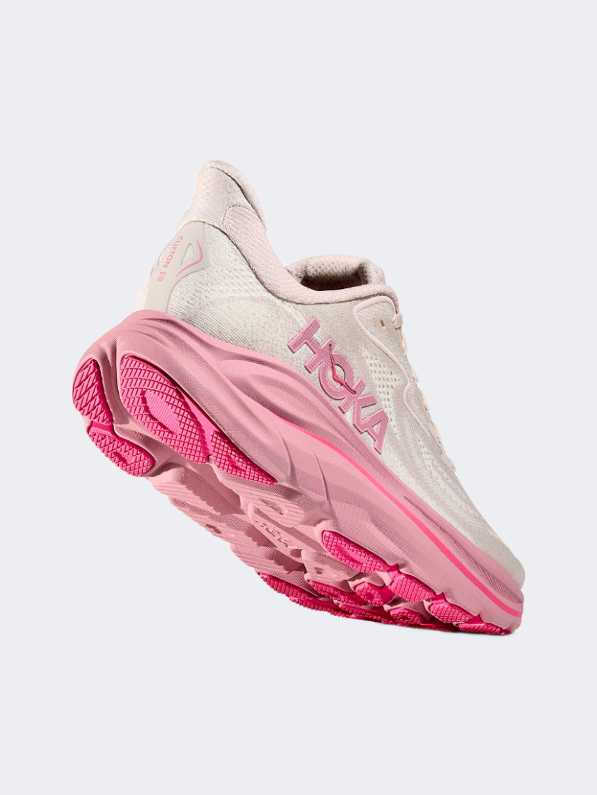 حذاء جري للبنات Hoka Clifton 10 Gs وردي كريمي