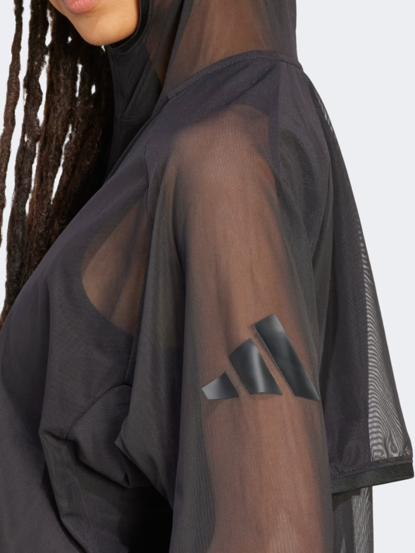 Adidas Soft Lux Mesh Full-Zip Women Sportswear Hoody Black