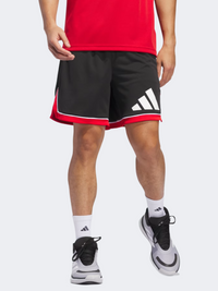 شورت كرة سلة رجالي من Adidas Badge Of Sport لون أسود/أحمر