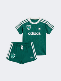طقم أطفال أولاد من Disney من Adidas Originals باللون الأخضر الجامعي