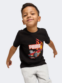 Puma X Hot Wheels غرافيك تيشيرت لايف ستايل أولاد أسود