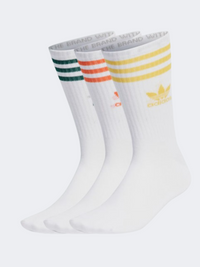 جورب Adidas Original للجنسين أبيض/ذهبي/برتقالي