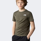 The North Face Never Stop Boys Lifestyle T-Shirt New Taupe Green