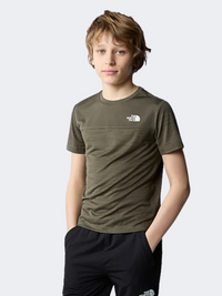 تيشيرت لايف ستايل أولاد The North Face Never Stop أخضر تاوب جديد