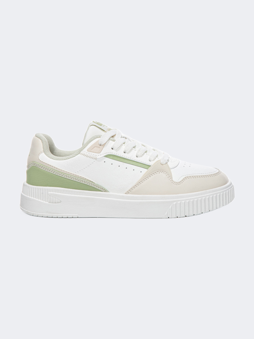 Erke Skateboard Women Lifestyle Sneaker Light White/Flaxen