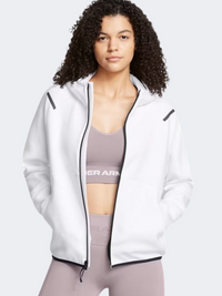 Under Armour Unstoppable Fleece نسائي لايف ستايل جاكيت أبيض/أسود