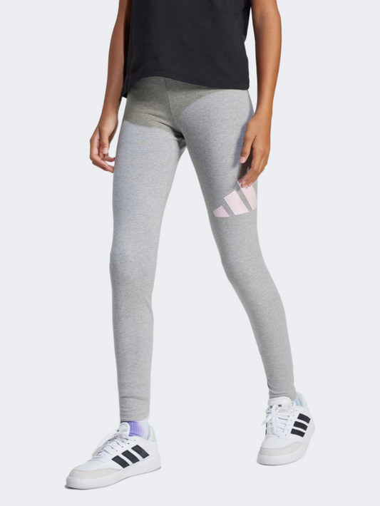 Adidas Essentials Kids-Girls Sportswear Tight Grey Heather/Pink
