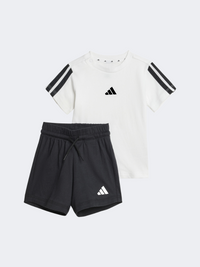Adidas طقم رياضي أطفال Essentials 3 Stripes أبيض/أسود