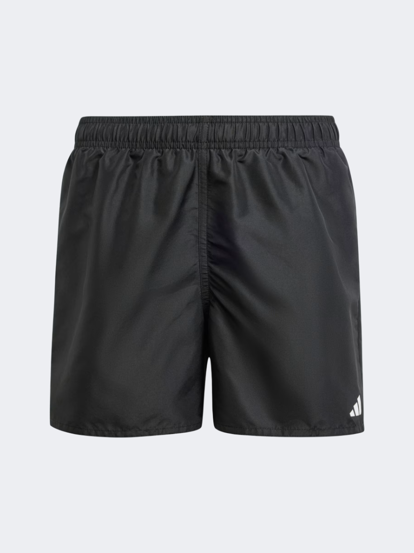 شورت سباحة صلب للأطفال الأولاد Adidas أسود/أبيض