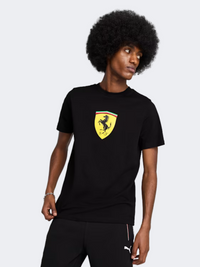 تيشيرت نمط حياة رجالي Puma Scuderia Ferrari Race Colored Big Shield أسود