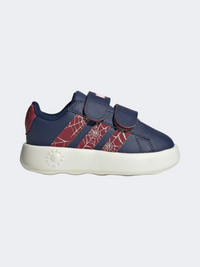 حذاء رياضي للأولاد الرضع Adidas X Marvel Spiderman Grand Court أزرق داكن/مارون