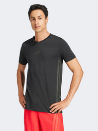 تيشيرت تدريب رجالي Adidas D4T 3 Stripes أسود