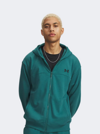هودي رجالي خفيف بسحاب كامل من Under Armour للحياة اليومية، لون أخضر/أسود