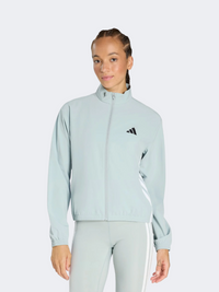 جاكيت تدريب نسائي منسوج بخطوط 3 Adidas Essentials Mint وندر سيج