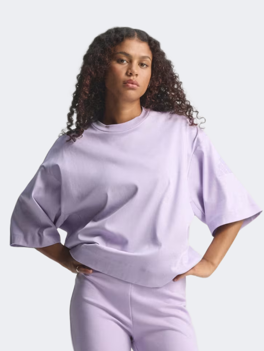 Adidas Soft Lux Loose Women Sportswear T-Shirt Powder Plum