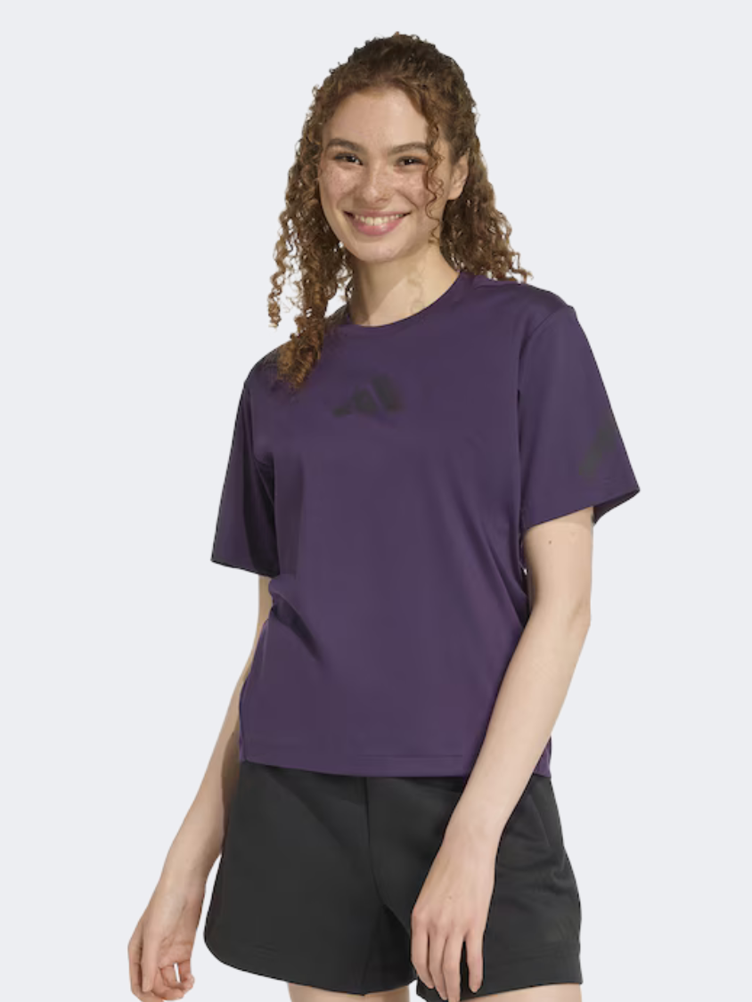 Adidas Z.N.E. Women Sportswear T-Shirt Aurora Plum
