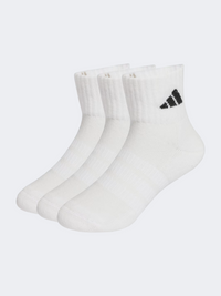 أديداس جوارب تدريب للأطفال والكبار بثلاثة أزواج مع وسادة للكاحل أبيض/أسود