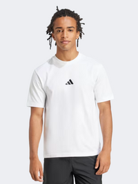 تيشيرت رياضي رجالي من Adidas Essentials Small Logo أبيض/أسود