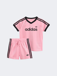 طقم Originals للبنات من Adidas باللون الوردي الفاتح