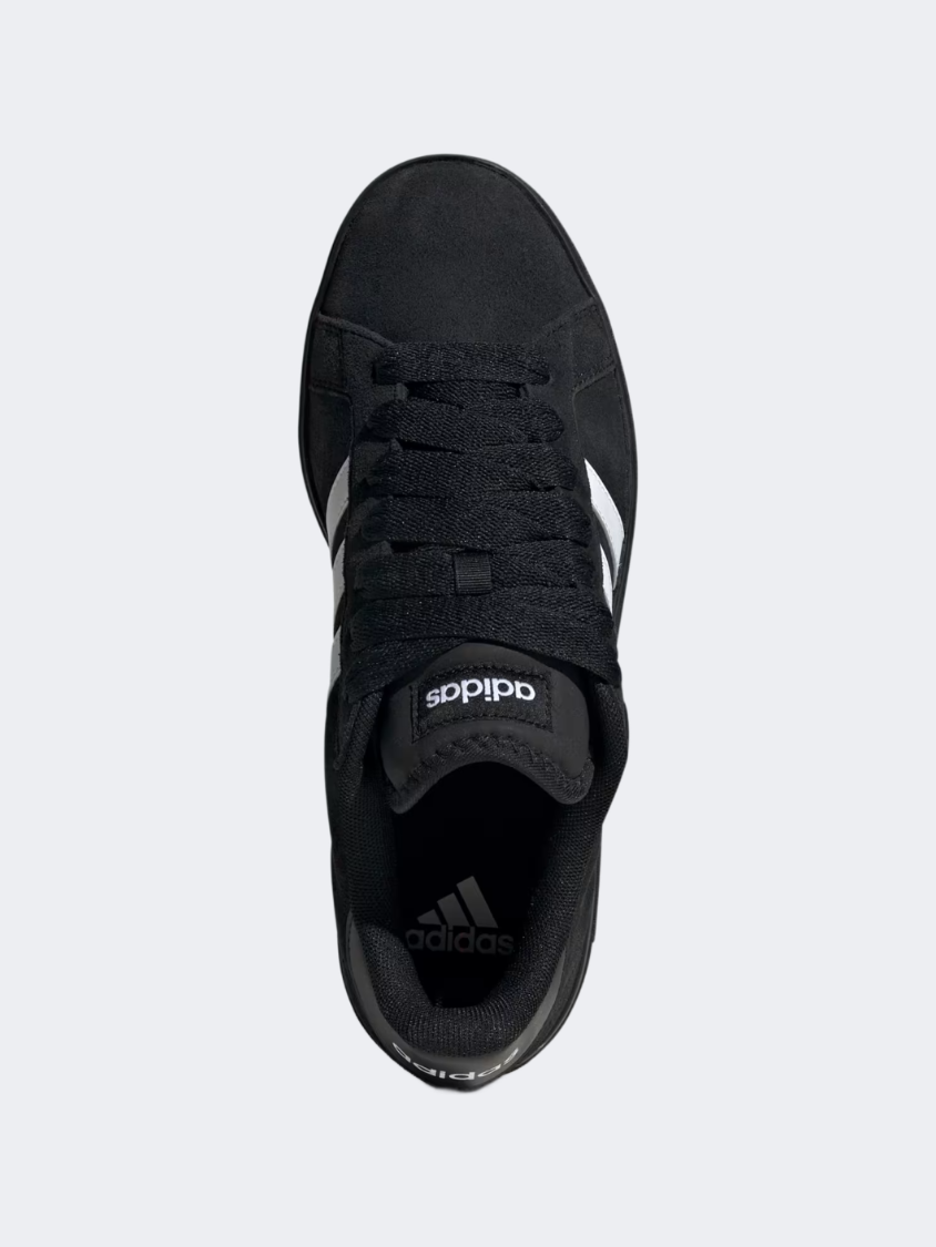 Adidas جراند كورت بيس 00 أحذية رياضية رجالية أسود/أبيض/غام