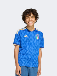 تيشيرت كرة قدم أطفال للجنسين Adidas Italy 26 Home أزرق جريء