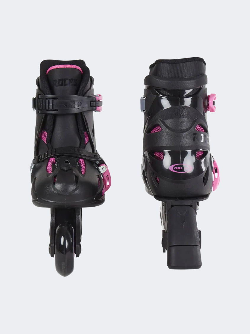 Roces Orlando Iii Girls Skating Roller Skates Black/Pink