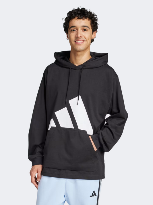 Adidas Essentials Big Logo Single Jersey Men Sportswear Hoody Black/White